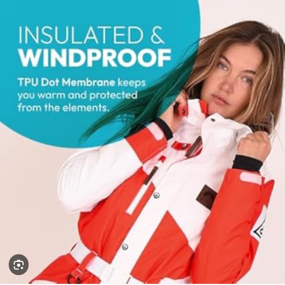 OOSC Stardust Womens All in One Ski Suit, Size
XS | Red and White Retro Ski - Picture 5 of 14